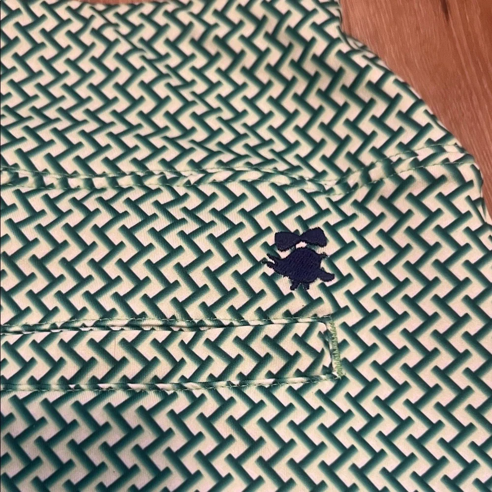 NWT Birdies & Bows Green and Navy Woven Grid Tennis Printed Women's Skort Small